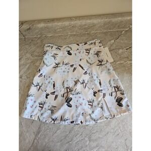Geode Jasmine Swimwear Floral High Waisted Swim Skirt Bikini Bottom S  NWT
